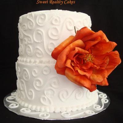 Wedding Cake With Scrolls