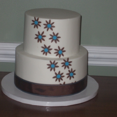 Brown And Turquoise Wedding Cake