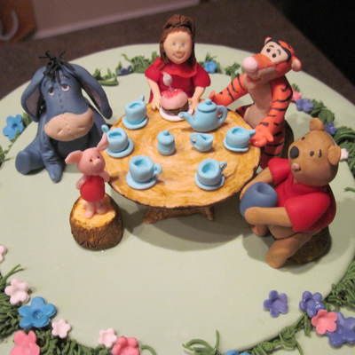 Girls 2Nd Birthday Winnie The Pooh Tea Party Cake