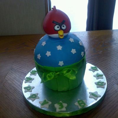 Large Angry Bird Cupcake