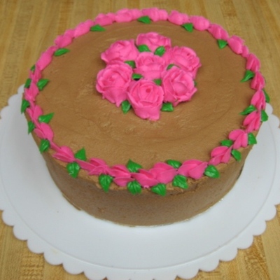 Rose Cake With Chocolate Buttercream