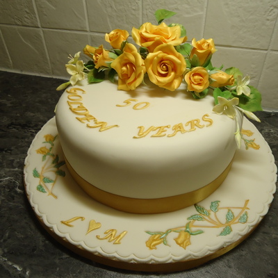 Golden Wedding Anniversary Cake - Brother And His Wife