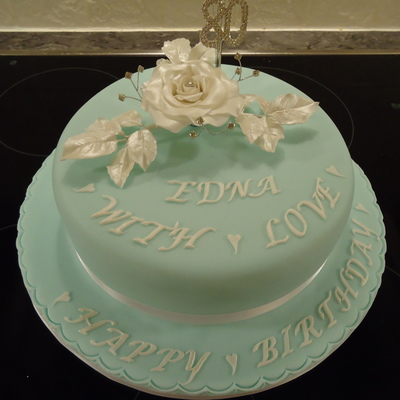 Tiffany Blue Cake For 80Th Birthday