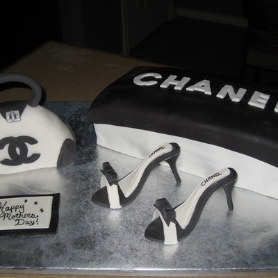 Chanel Purse And Shoe Cake