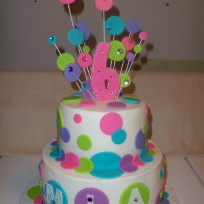 Barbie Colored Dots Birthday Cake