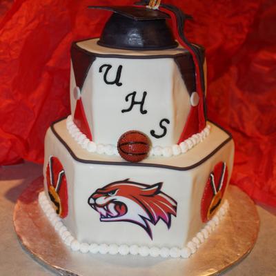 Red & Black Graduation Cake