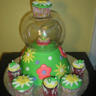Tinkerbell Snowglobe Cake