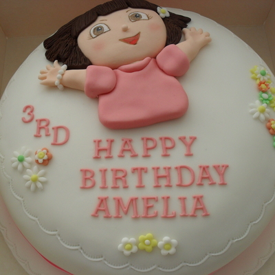 Dora Bas Relief Birthday Cake