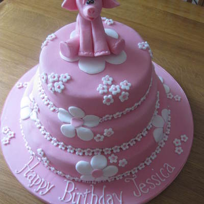 Pink Elephant Birthday Cake