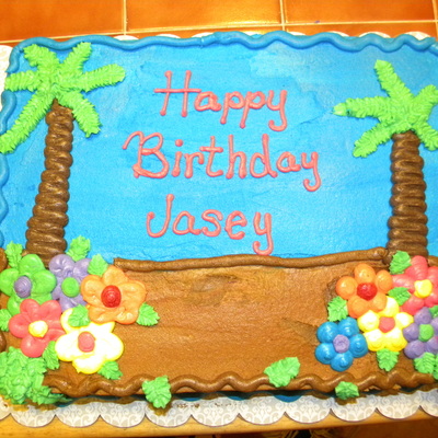 Luau Theme Sheet Cake