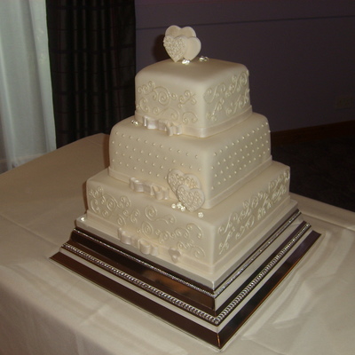 Square Scroll Wedding Cake
