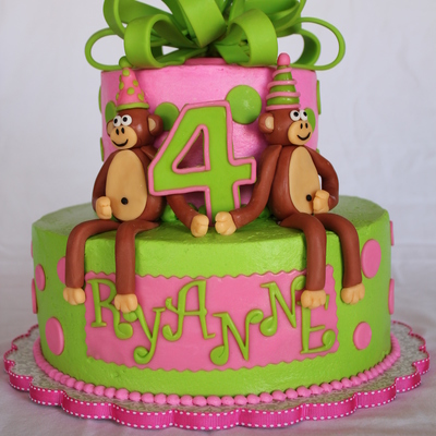 Girly, Fun, Monkey Cake