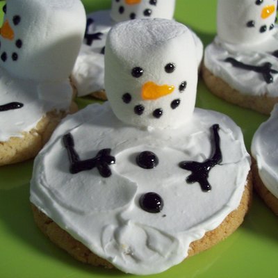 Melting Snowman Sugar Cookies