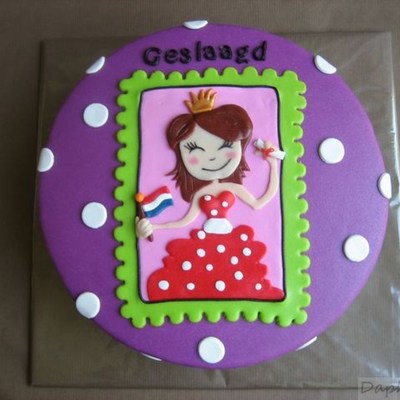 Purple, Blond, Graduation Cake