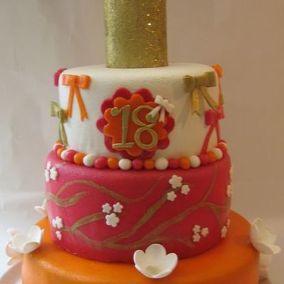 Pink Orange And White With Golden Crown