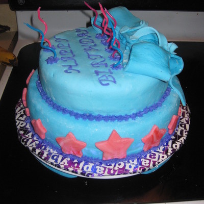 20Th Birthday/first Tiered Fondant Cake :)