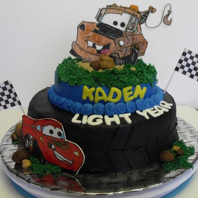 Tow Mater And Lightining Mcqueen Cake