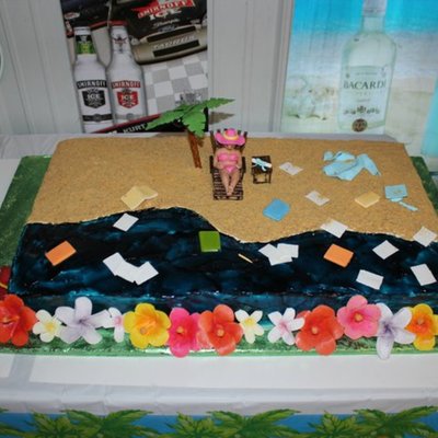 Beach Themed Graduation Cake