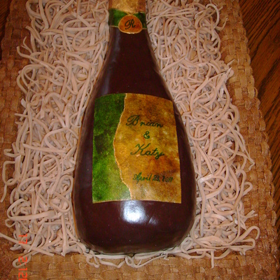 Wine Bottle In Basket