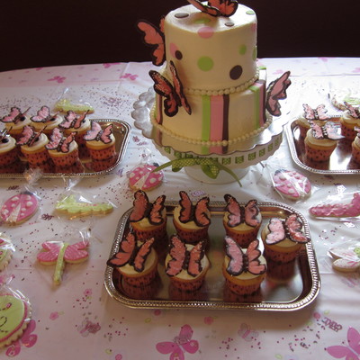 Baby Girl Butterfly Theme Cake