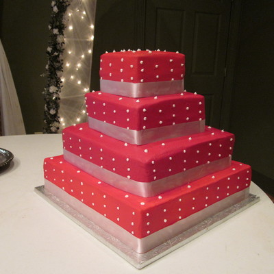 Red Square Wedding Cake