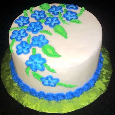 Blue Flowers Cake