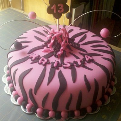 Pink And Black Zebra Cake