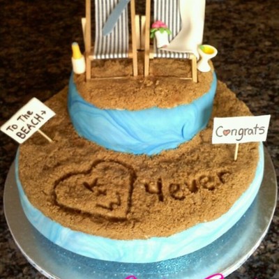 Honeymoon Themed Bridal Shower Cake