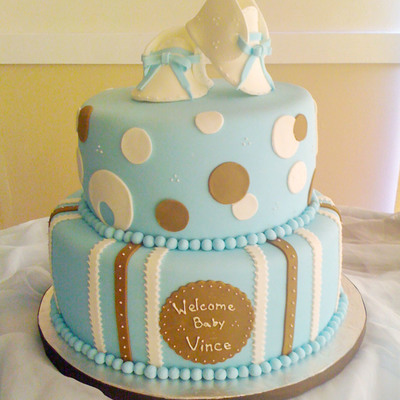 Blue And Brown Booties Baby Shower