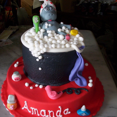 Hippo Hot Tub Cake