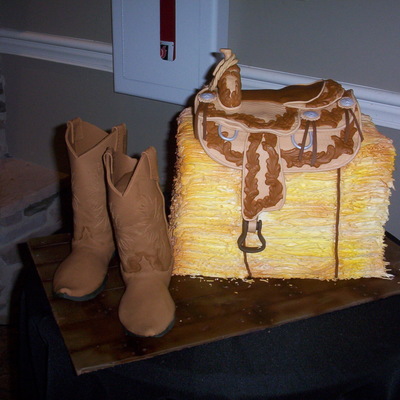 Saddle Cowboy Boots Groom Cake