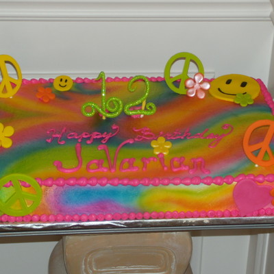 Tiedye Sheet Cake