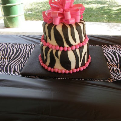Hot Pink Zebra Cake