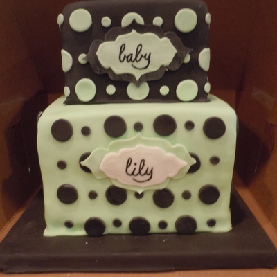 Polka Dot Baby Shower Cake