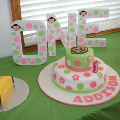 Polka Dot Monkey Cake