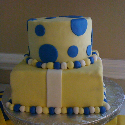 Blue And Yellow Shower Cake