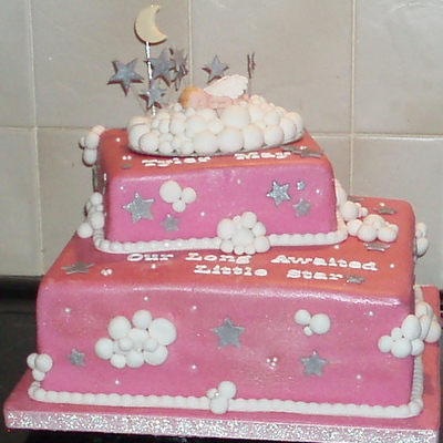 Angel On Cloud Christening Cake
