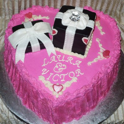 Pink Engagement Cake