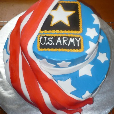 Army Logo Stars And Stripes Cake