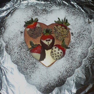 Chocolate Coffee Cake With Strawberries