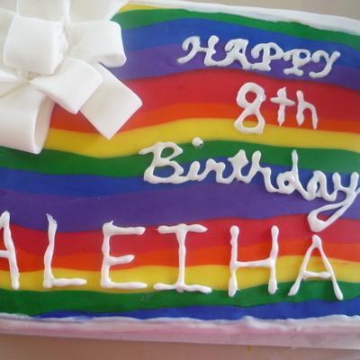 Rainbow Bow Birthday Cake
