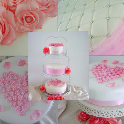 Wedding Cake Pink Roses