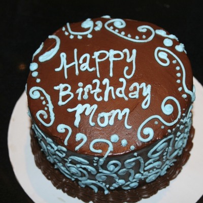 Mom's Blue And Brown Cake