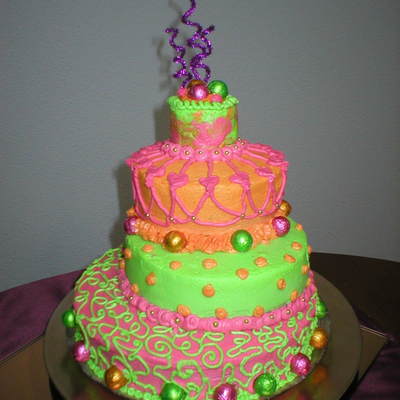 Whimsical Butter Cream Frosting Cake