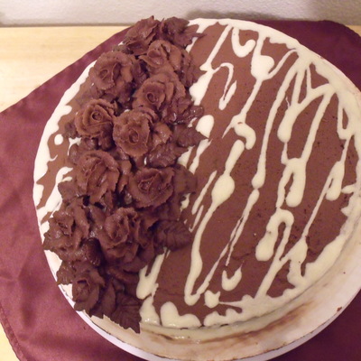 Chocolate Malt Cake With Chocolate Roses