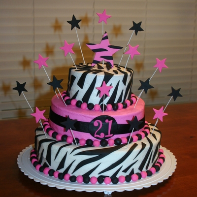 21St Zebra Birthday Cake