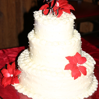 Poinsettia Wedding Cake