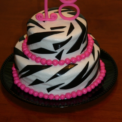 Zebra Birthday Cake