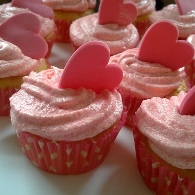 Pink Heart Cupcakes