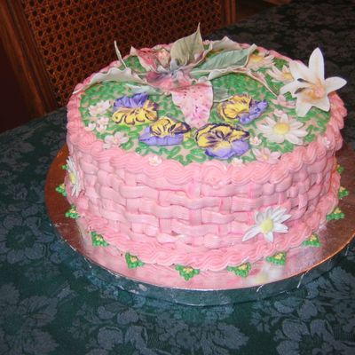 Easter Basketweave Cake